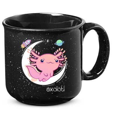 Space Axolotl Kawaii  Pastel Goth  Japan Anime Comic 15oz Campfire Ceramic Mug