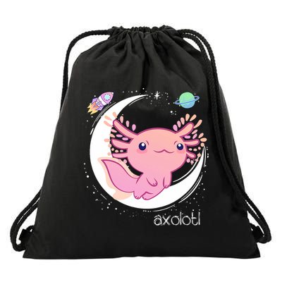 Space Axolotl Kawaii  Pastel Goth  Japan Anime Comic Drawstring Bag