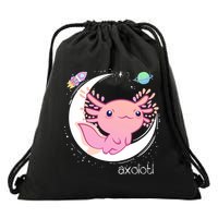 Space Axolotl Kawaii  Pastel Goth  Japan Anime Comic Drawstring Bag