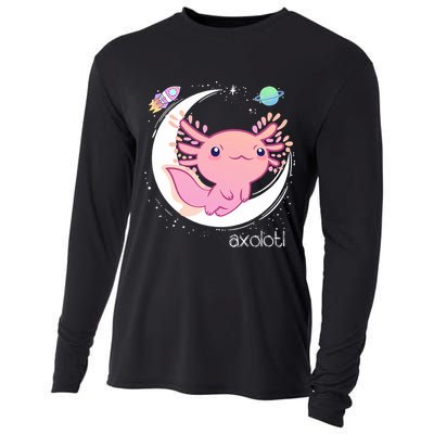 Space Axolotl Kawaii  Pastel Goth  Japan Anime Comic Cooling Performance Long Sleeve Crew