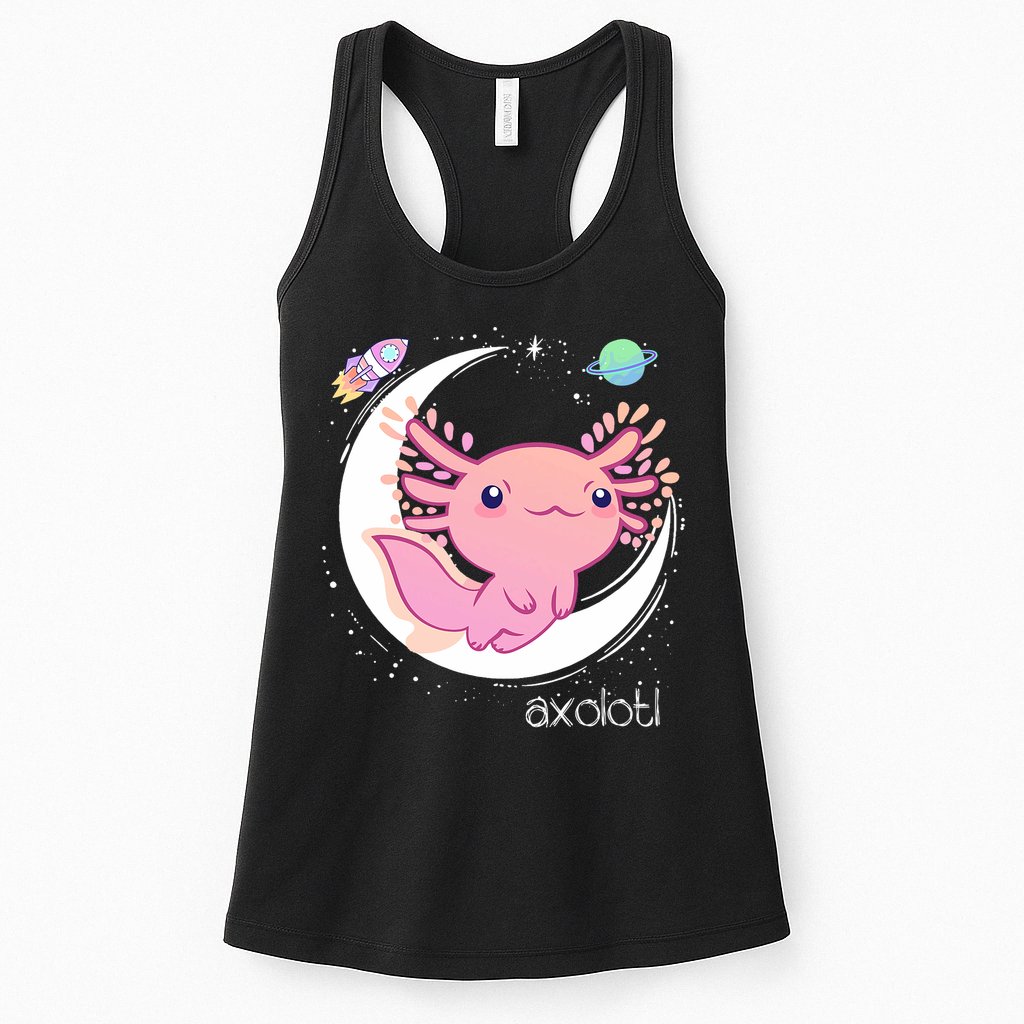 Space Axolotl Kawaii  Pastel Goth  Japan Anime Comic Womens Tank Top