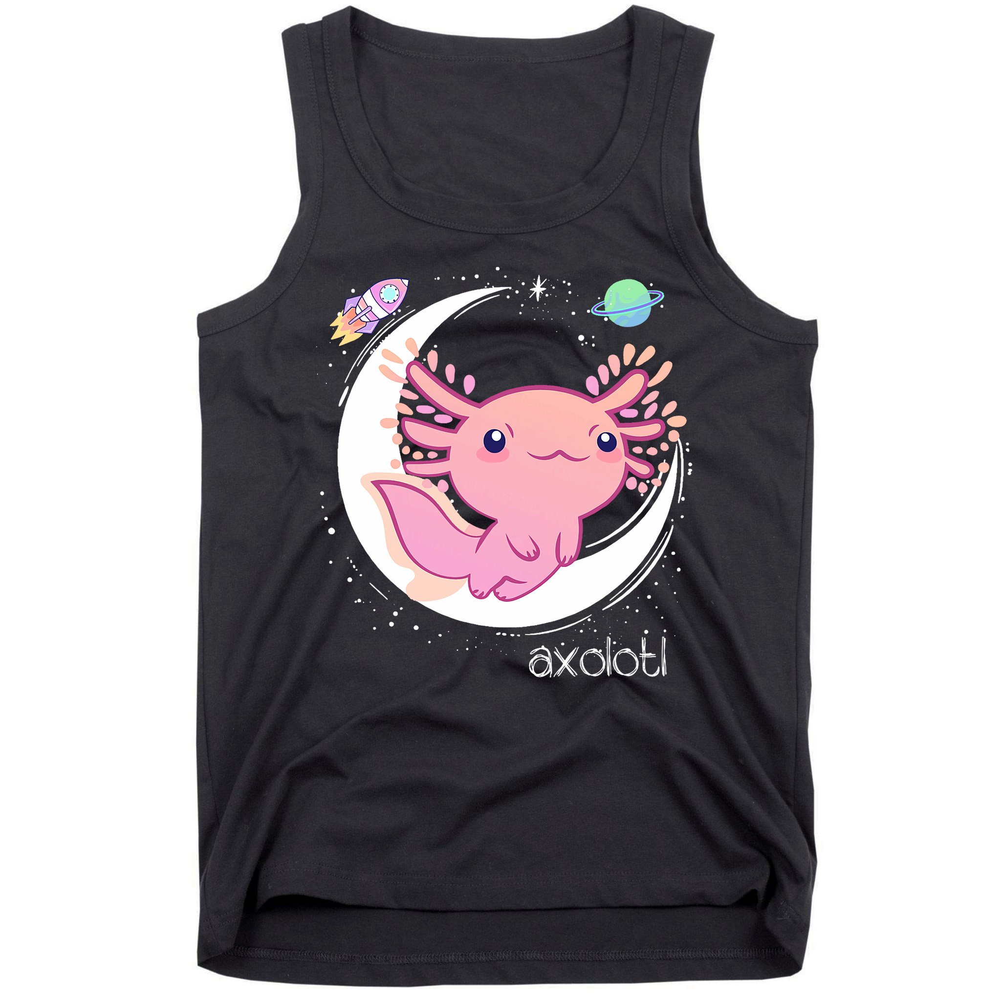 Space Axolotl Kawaii  Pastel Goth  Japan Anime Comic Tank Top