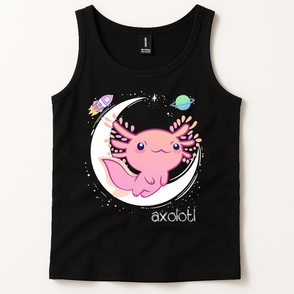 Space Axolotl Kawaii  Pastel Goth  Japan Anime Comic Tank Top