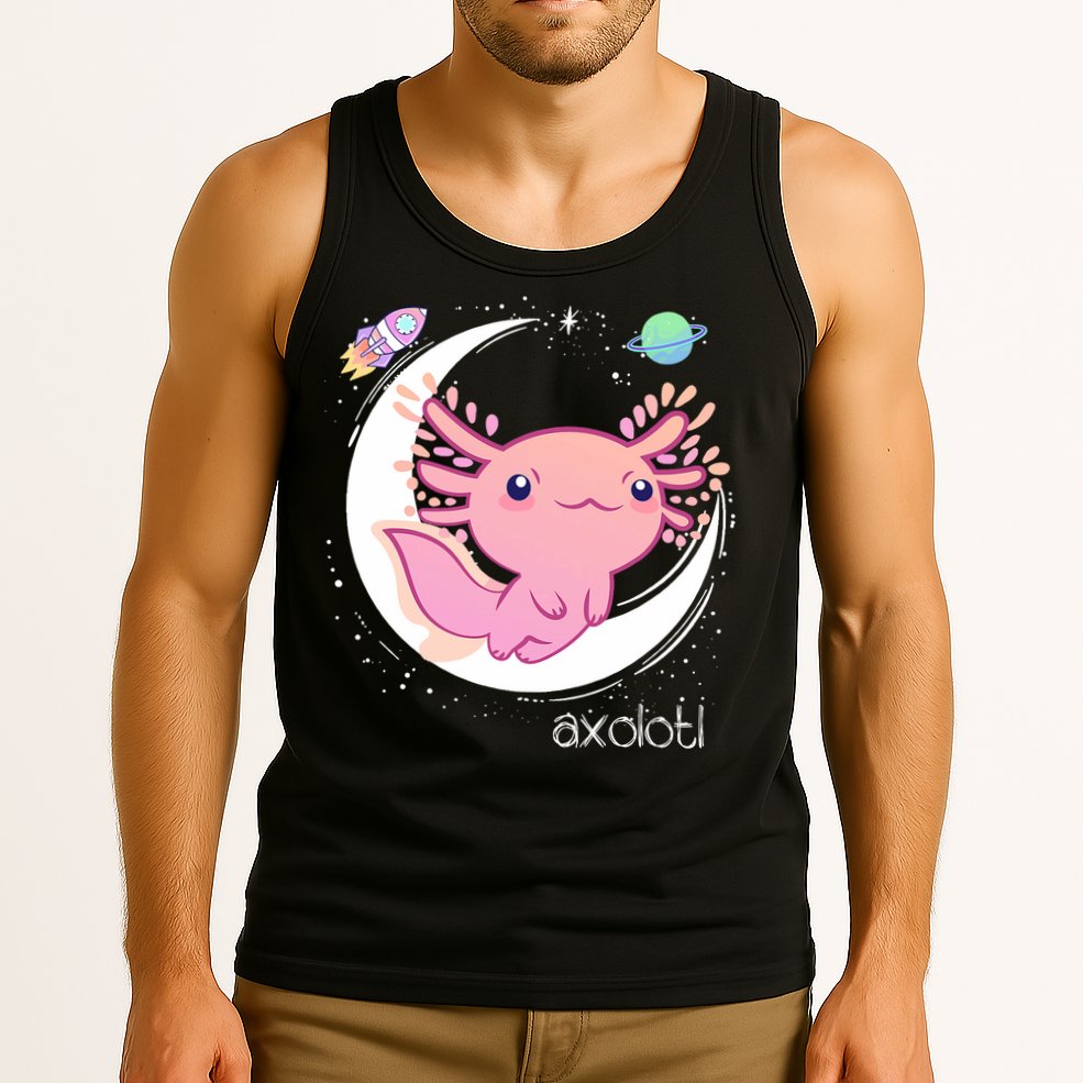 Space Axolotl Kawaii  Pastel Goth  Japan Anime Comic Tank Top