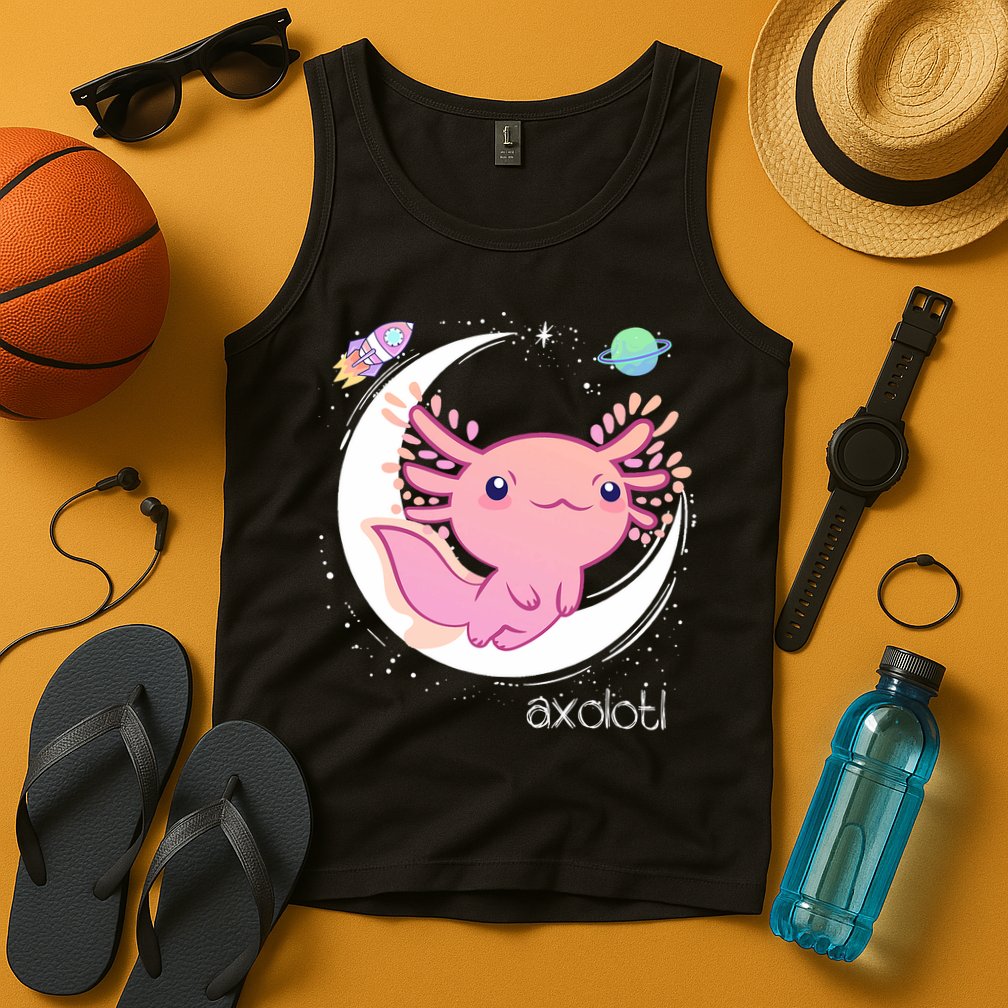 Space Axolotl Kawaii  Pastel Goth  Japan Anime Comic Tank Top