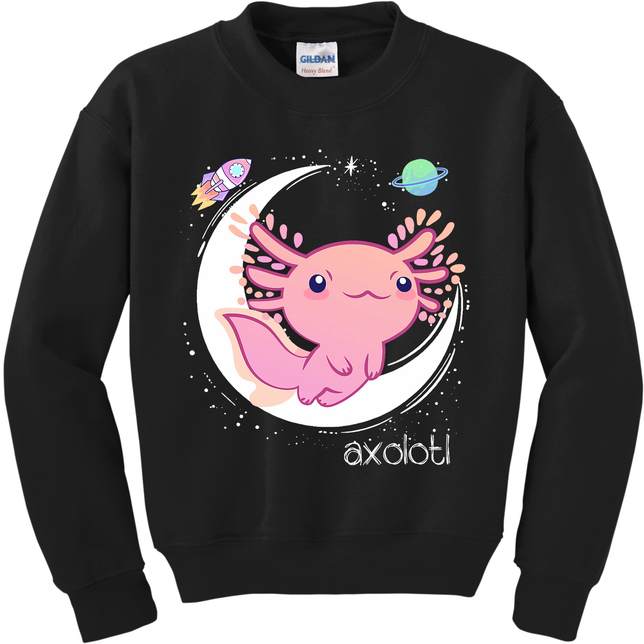 Space Axolotl Kawaii  Pastel Goth  Japan Anime Comic Kids Sweatshirt