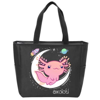 Space Axolotl Kawaii  Pastel Goth  Japan Anime Comic Zip Tote Bag