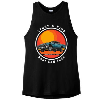 Story And King East San Jose Low Rider Capital Of The World Ladies PosiCharge Tri-Blend Wicking Tank