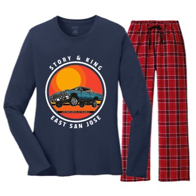 Story And King East San Jose Low Rider Capital Of The World Women's Long Sleeve Flannel Pajama Set 