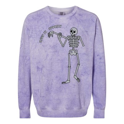 Stay And Keep It Spooky Cute Little Ghost Skeleton Halloween Great Gift Colorblast Crewneck Sweatshirt