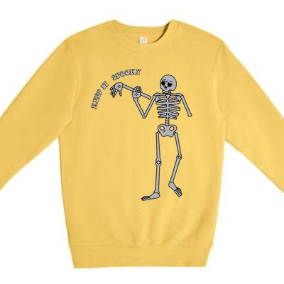 Stay And Keep It Spooky Cute Little Ghost Skeleton Halloween Great Gift Premium Crewneck Sweatshirt