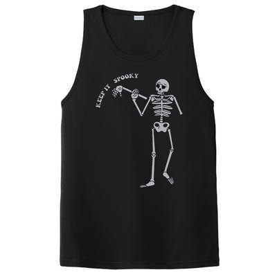 Stay And Keep It Spooky Cute Little Ghost Skeleton Halloween Great Gift PosiCharge Competitor Tank