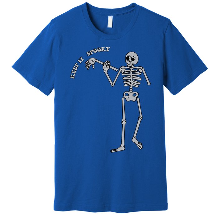 Stay And Keep It Spooky Cute Little Ghost Skeleton Halloween Great Gift Premium T-Shirt