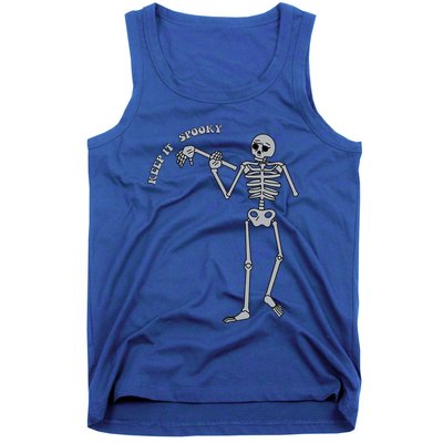 Stay And Keep It Spooky Cute Little Ghost Skeleton Halloween Great Gift Tank Top