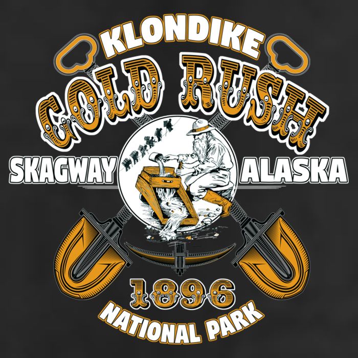 Skagway Alaska Klondike Gold Rush National Park Keepsake 7 Panel Mesh Trucker Snapback Hat