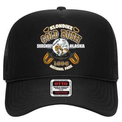 Skagway Alaska Klondike Gold Rush National Park Keepsake High Crown Mesh Back Trucker Hat