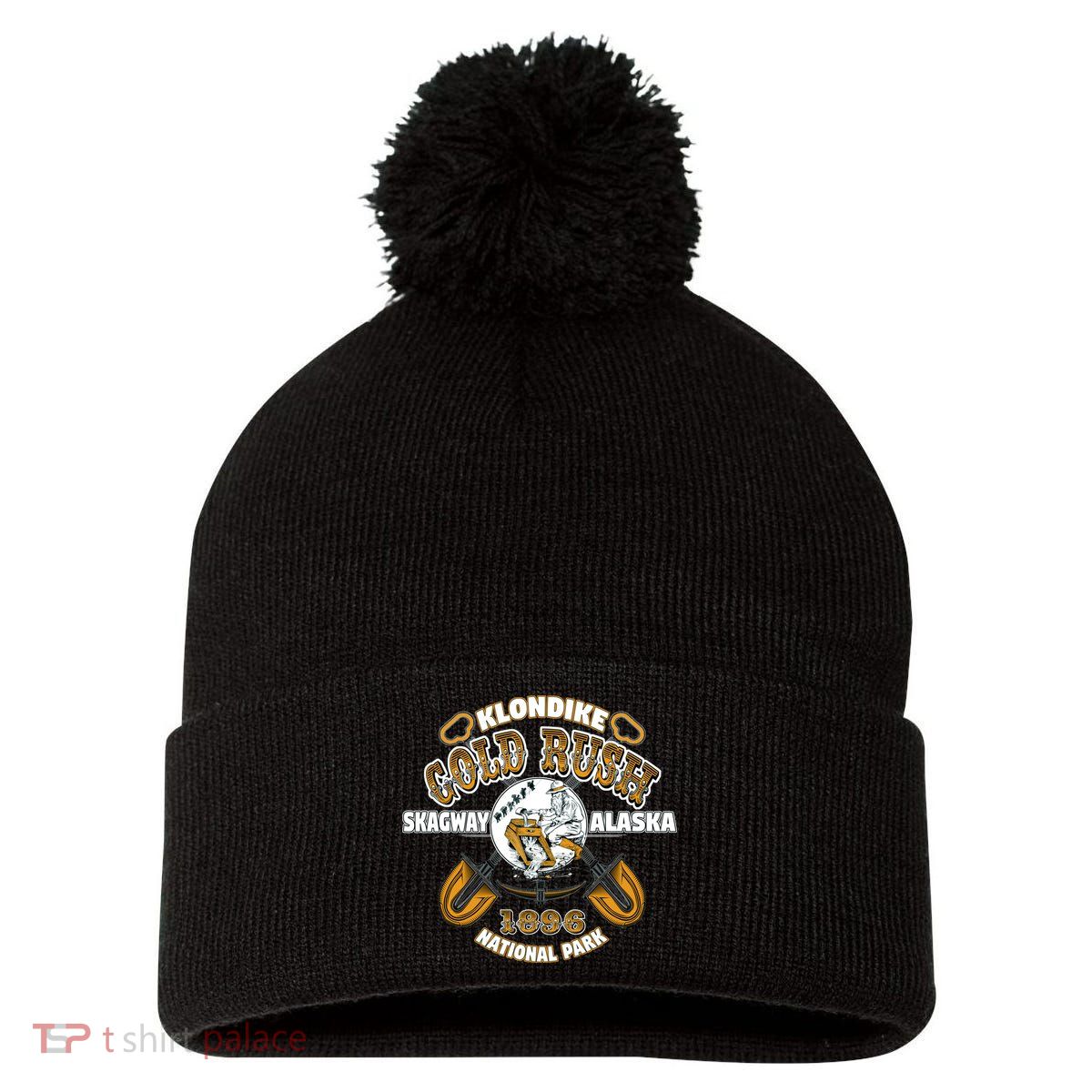Skagway Alaska Klondike Gold Rush National Park Keepsake Pom Pom 12in Knit Beanie