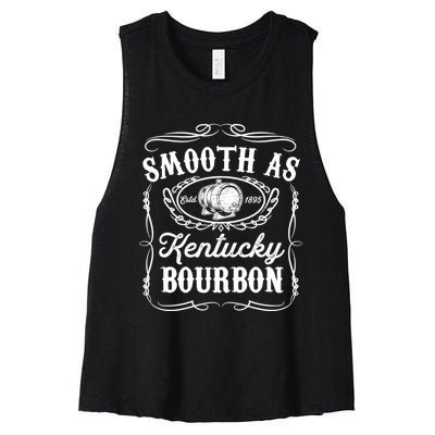 Smooth As Kentucky Bourbon Funny Whiskey Lover Drinking Gift Women's Racerback Cropped Tank