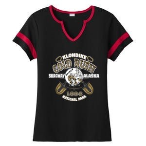 Skagway Alaska Klondike Gold Rush Souvenir Ladies Halftime Notch Neck Tee