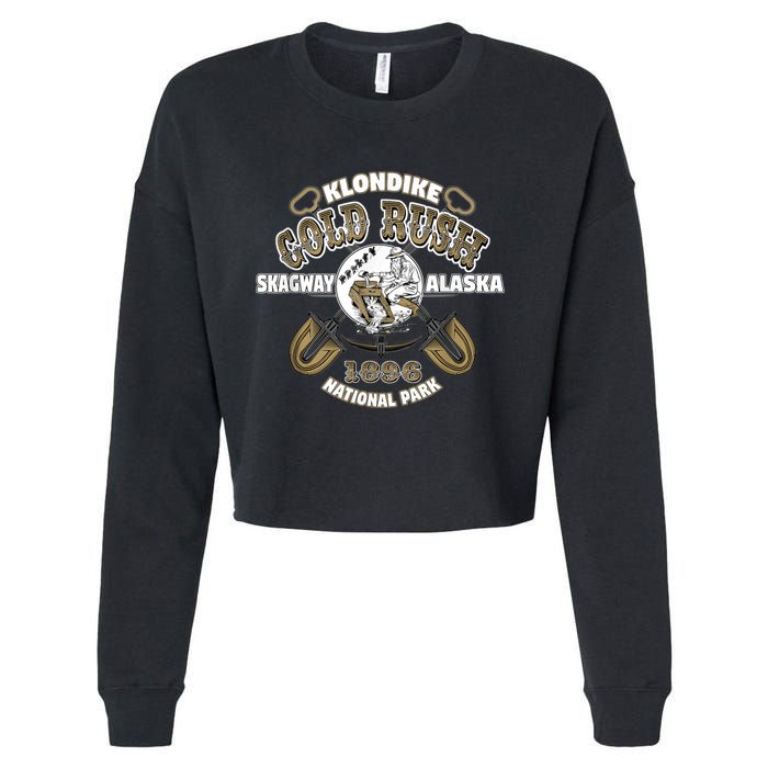 Skagway Alaska Klondike Gold Rush Souvenir Cropped Pullover Crew