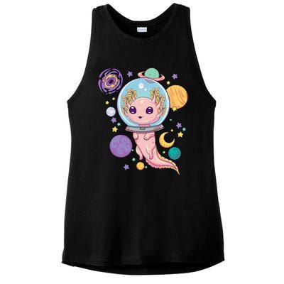 Space Axolotl Kawaii Pastel Goth Anime Aesthetic Nu Goth Ladies PosiCharge Tri-Blend Wicking Tank