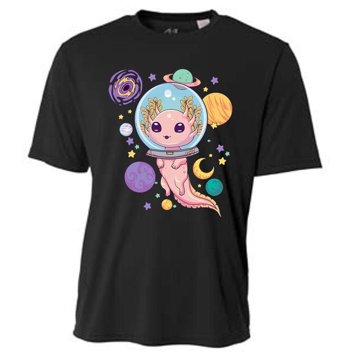 Space Axolotl Kawaii Pastel Goth Anime Aesthetic Nu Goth Cooling Performance Crew T-Shirt