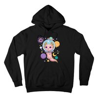 Space Axolotl Kawaii Pastel Goth Anime Aesthetic Nu Goth Hoodie