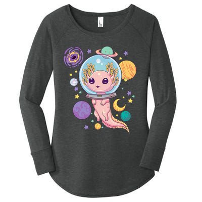 Space Axolotl Kawaii Pastel Goth Anime Aesthetic Nu Goth Women's Perfect Tri Tunic Long Sleeve Shirt