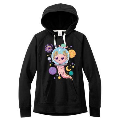 Space Axolotl Kawaii Pastel Goth Anime Aesthetic Nu Goth Women's Fleece Hoodie