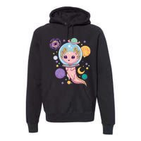 Space Axolotl Kawaii Pastel Goth Anime Aesthetic Nu Goth Premium Hoodie