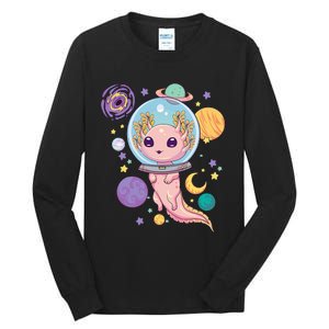 Space Axolotl Kawaii Pastel Goth Anime Aesthetic Nu Goth Tall Long Sleeve T-Shirt