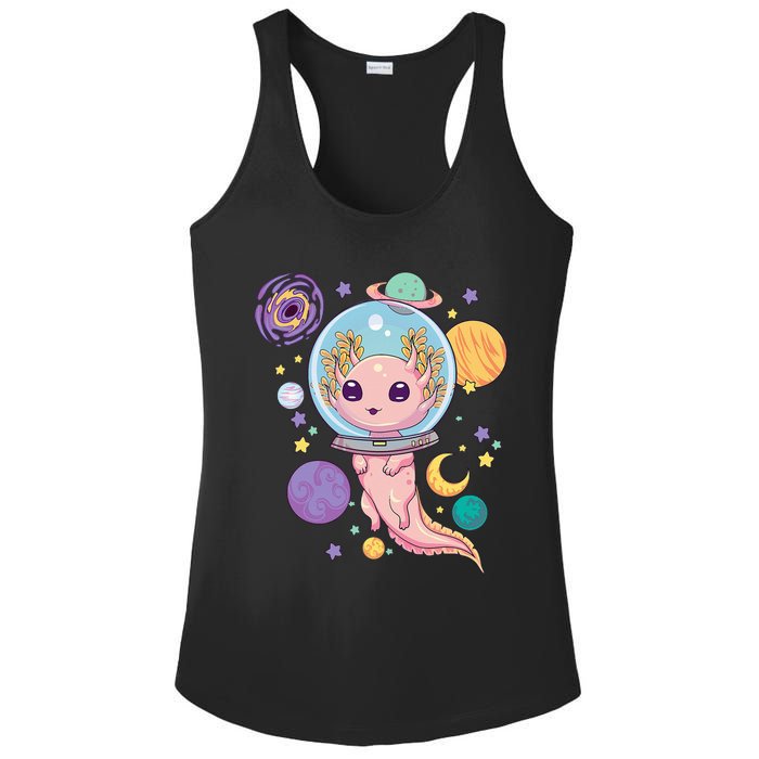 Space Axolotl Kawaii Pastel Goth Anime Aesthetic Nu Goth Ladies PosiCharge Competitor Racerback Tank