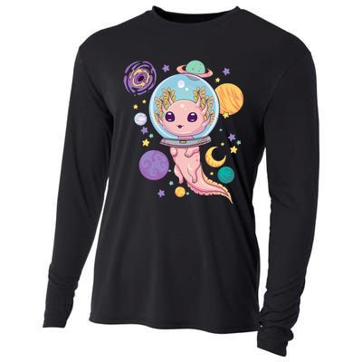 Space Axolotl Kawaii Pastel Goth Anime Aesthetic Nu Goth Cooling Performance Long Sleeve Crew