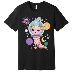 Space Axolotl Kawaii Pastel Goth Anime Aesthetic Nu Goth Premium T-Shirt