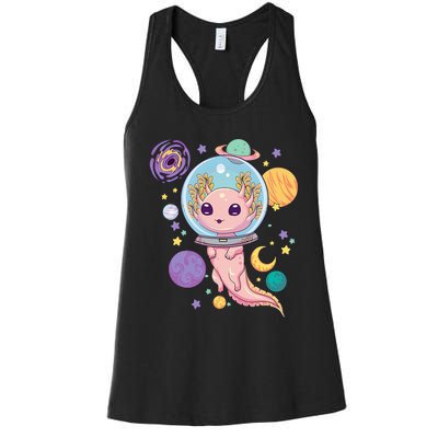 Space Axolotl Kawaii Pastel Goth Anime Aesthetic Nu Goth Women's Racerback Tank