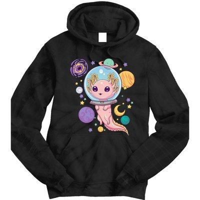 Space Axolotl Kawaii Pastel Goth Anime Aesthetic Nu Goth Tie Dye Hoodie