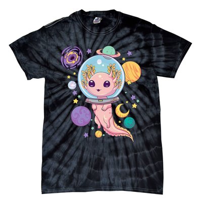 Space Axolotl Kawaii Pastel Goth Anime Aesthetic Nu Goth Tie-Dye T-Shirt