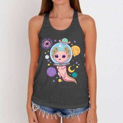 Space Axolotl Kawaii Pastel Goth Anime Aesthetic Nu Goth Women's Knotted Racerback Tank