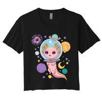 Space Axolotl Kawaii Pastel Goth Anime Aesthetic Nu Goth Women's Crop Top Tee