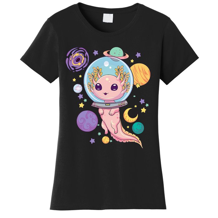 Space Axolotl Kawaii Pastel Goth Anime Aesthetic Nu Goth Women's T-Shirt