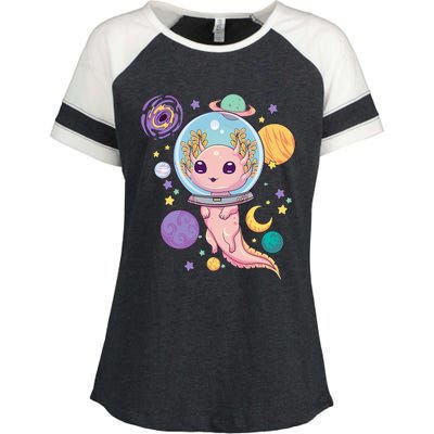 Space Axolotl Kawaii Pastel Goth Anime Aesthetic Nu Goth Enza Ladies Jersey Colorblock Tee