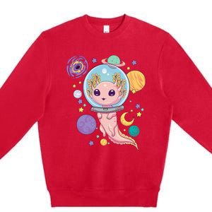 Space Axolotl Kawaii Pastel Goth Anime Aesthetic Nu Goth Premium Crewneck Sweatshirt