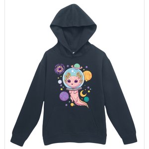 Space Axolotl Kawaii Pastel Goth Anime Aesthetic Nu Goth Urban Pullover Hoodie