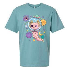 Space Axolotl Kawaii Pastel Goth Anime Aesthetic Nu Goth Sueded Cloud Jersey T-Shirt