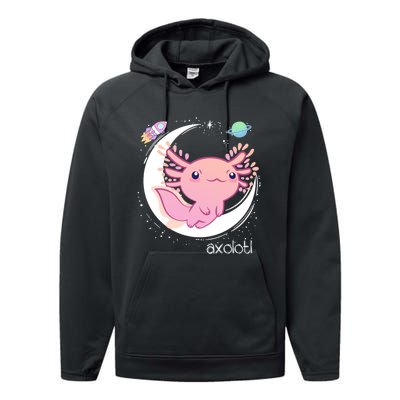 Space Axolotl Kawaii Pastel Goth | Japan Anime Comic Performance Fleece Hoodie