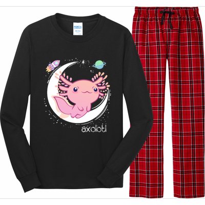 Space Axolotl Kawaii Pastel Goth | Japan Anime Comic Long Sleeve Pajama Set