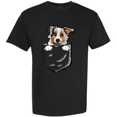 S Adorable Little Australian Shepherd Dog In The Pocket Vneck Garment-Dyed Heavyweight T-Shirt