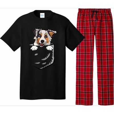 S Adorable Little Australian Shepherd Dog In The Pocket Vneck Pajama Set