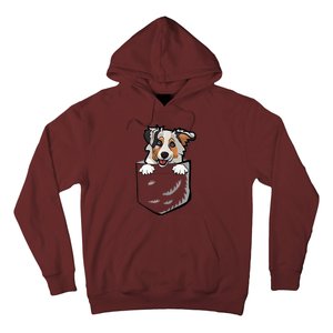 S Adorable Little Australian Shepherd Dog In The Pocket Vneck Hoodie