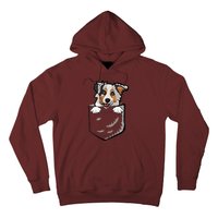 S Adorable Little Australian Shepherd Dog In The Pocket Vneck Hoodie